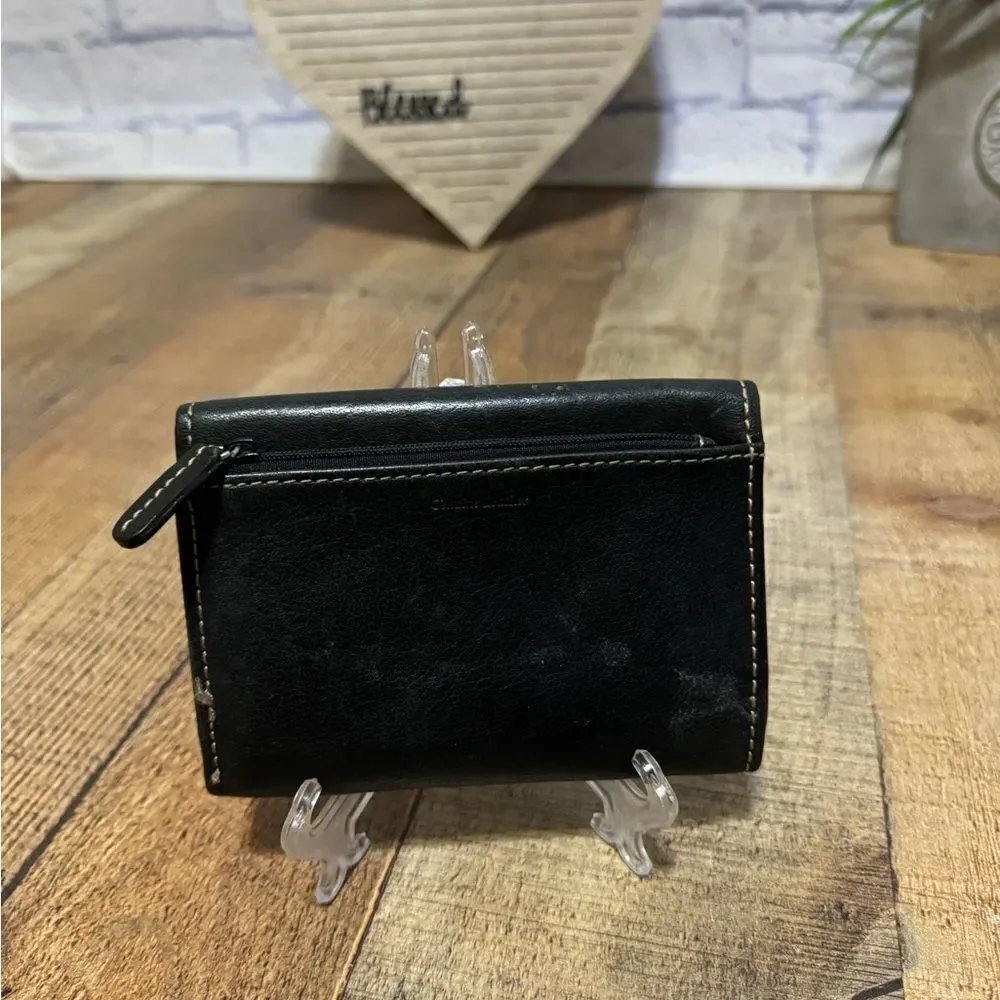 Fossil Cowhide Leather Black Vintage Wallet Sl8636